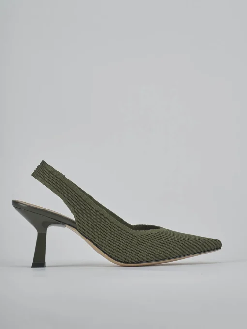 Décolleté e slingback tacco 7cm pelle verde