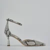 Décolleté e slingback tacco 8cm pitone beige