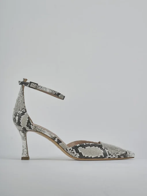 Décolleté e slingback tacco 8cm pitone beige
