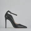 Décolleté e slingback tacco 11cm pelle nero