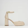 Décolleté e slingback tacco 9cm pelle beige