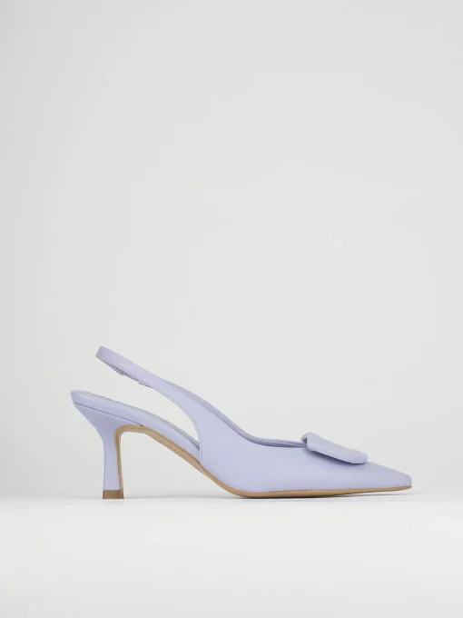Décolleté e slingback tacco 7cm pelle rosa