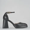 Décolleté e slingback tacco 7cm pelle nero