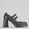 Décolleté e slingback tacco 7cm pelle nero