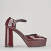 Décolleté e slingback tacco 10cm pelle bordo'