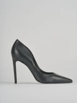 Décolleté e slingback tacco 10cm pelle nero