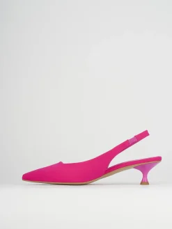 Décolleté e slingback tacco 5cm licra rosa