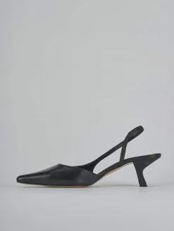 Décolleté e slingback tacco 5cm pelle nero