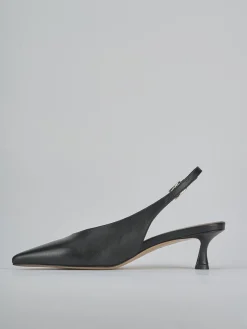 Décolleté e slingback tacco 5cm pelle nero