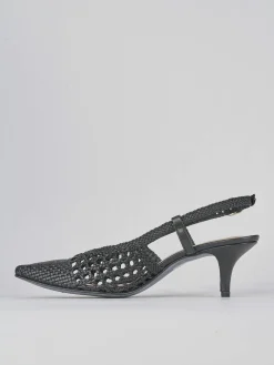 Décolleté e slingback tacco 5cm pelle nero