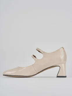 Décolleté e slingback tacco 5cm pelle beige