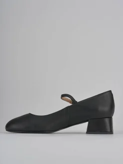 Décolleté e slingback tacco 4cm pelle nero