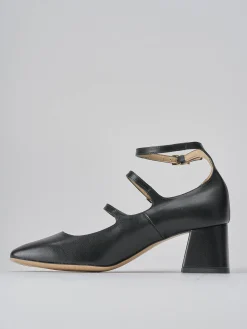 Décolleté e slingback tacco 6cm pelle nero
