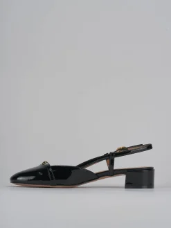 Décolleté e slingback tacco 3cm vernice nero