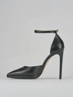 Décolleté e slingback tacco 11cm pelle nero
