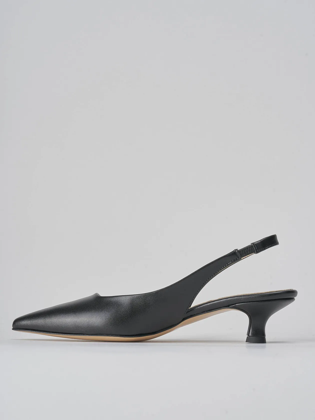 Décolleté e slingback tacco 3cm pelle nero