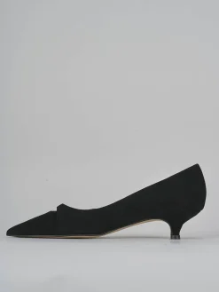 Décolleté e slingback tacco 3cm camoscio nero