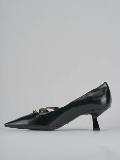 Décolleté e slingback tacco 6cm pelle nero