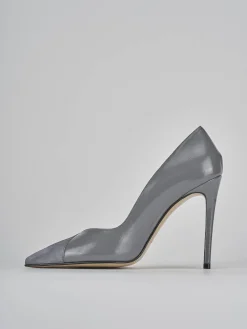 Décolleté e slingback tacco 11cm camoscio grigio