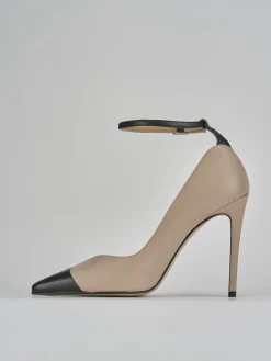 Décolleté e slingback tacco 11cm pelle nero