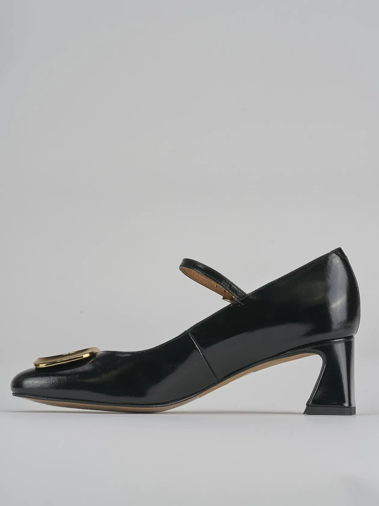 Décolleté e slingback tacco 5cm pelle nero