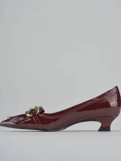 Décolleté e slingback tacco 3cm vernice bordo'