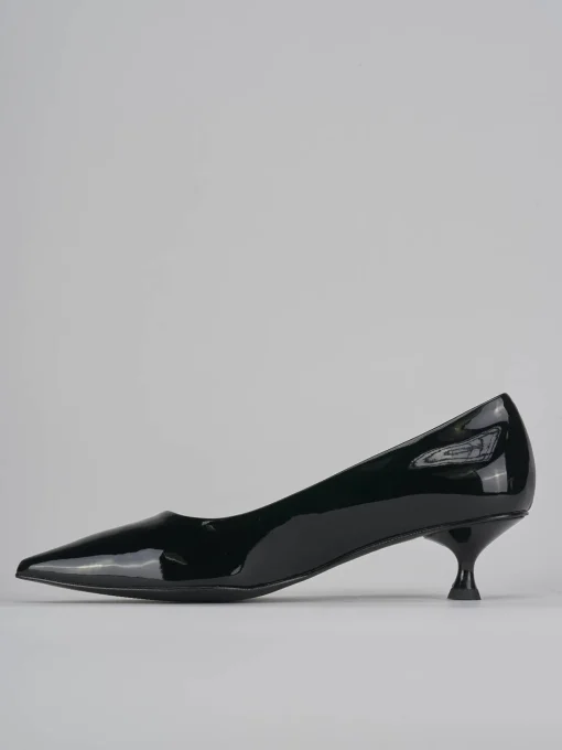 Décolleté e slingback tacco 4cm vernice nero