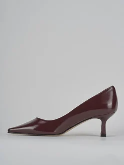 Décolleté e slingback tacco 3cm vernice bordo'