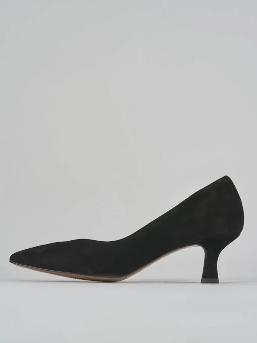 Décolleté e slingback tacco 5cm camoscio nero