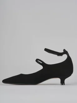 Décolleté e slingback tacco 3cm camoscio nero