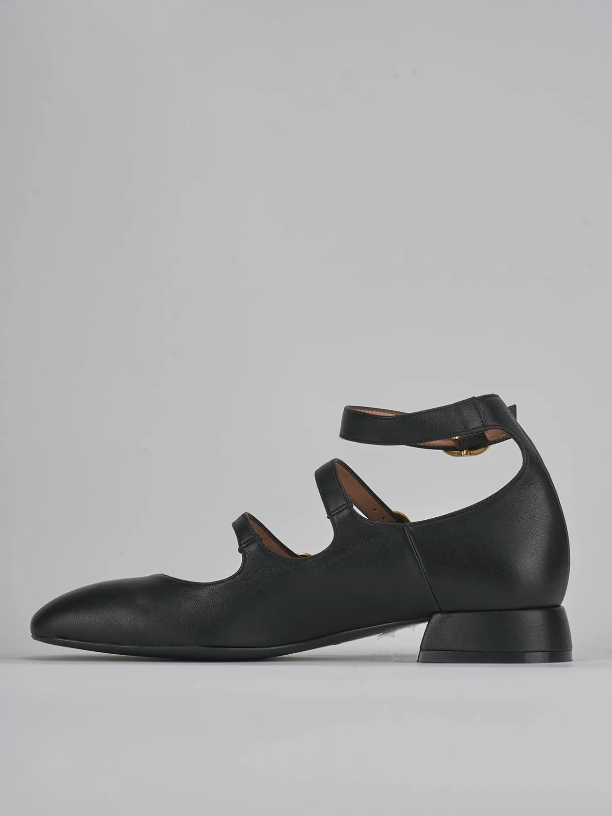 Décolleté e slingback tacco 3cm pelle nero