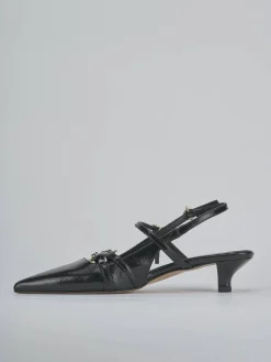 Décolleté e slingback tacco 3cm vernice nero