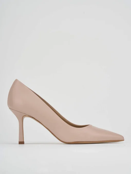 Décolleté e slingback tacco 7cm pelle rosa