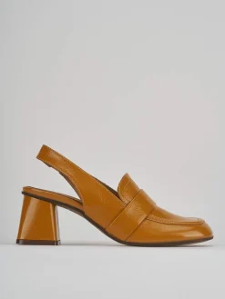Décolleté e slingback tacco 6cm vernice giallo
