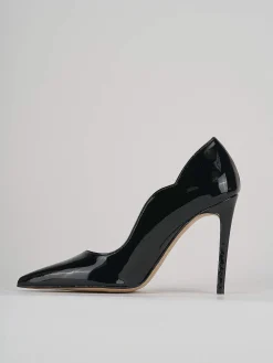 Décolleté e slingback tacco 10cm vernice nero