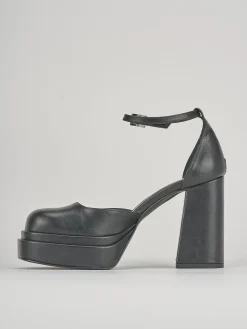 Décolleté e slingback tacco 11cm pelle nero