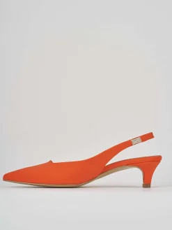 Décolleté e slingback tacco 3cm licra arancio