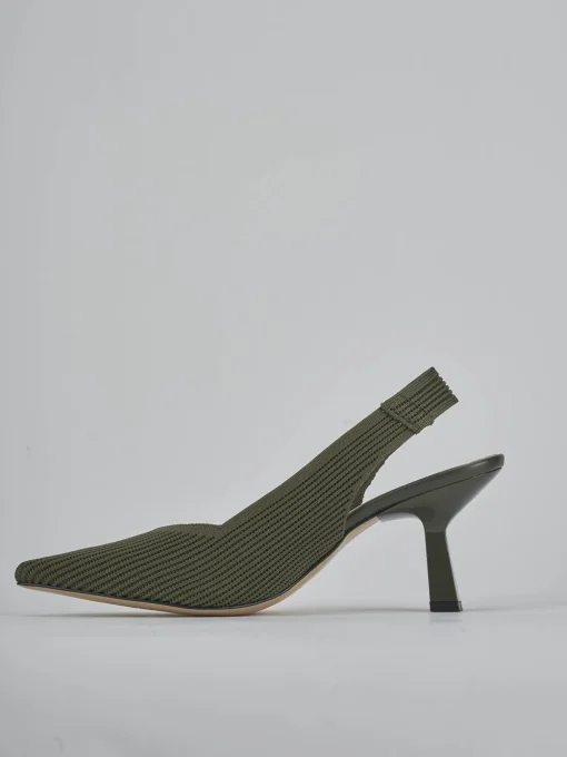 Décolleté e slingback tacco 7cm pelle verde