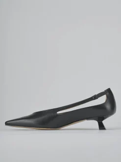 Décolleté e slingback tacco 4cm pelle nero
