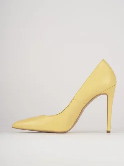 Décolleté e slingback tacco 10cm pelle giallo