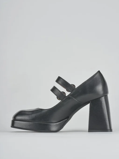 Décolleté e slingback tacco 7cm pelle nero