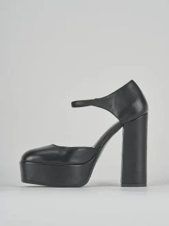 Décolleté e slingback tacco 13cm pelle nero
