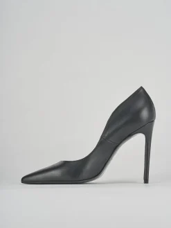 Décolleté e slingback tacco 10cm pelle nero