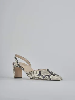 Décolleté e slingback tacco 6cm pitone beige