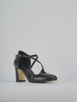 Décolleté e slingback tacco 7cm pelle nero