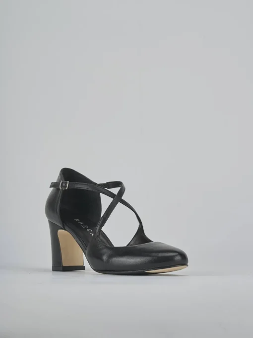 Décolleté e slingback tacco 7cm pelle nero