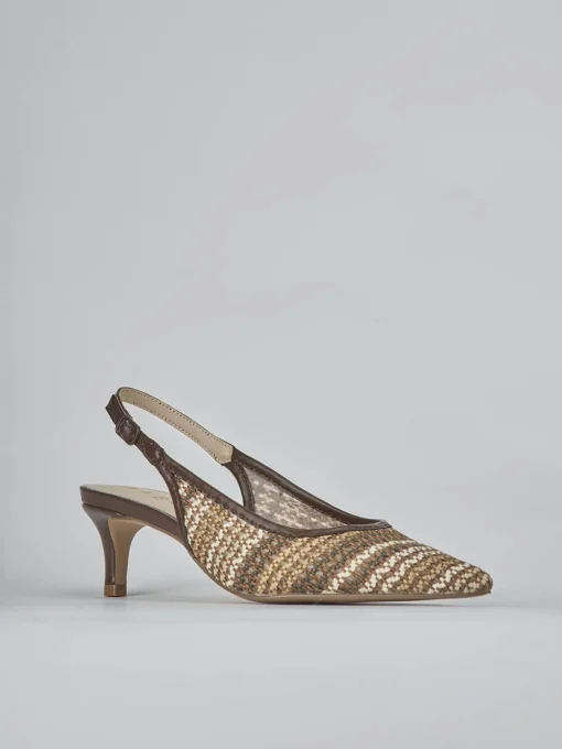 Décolleté e slingback tacco 5cm pelle testa
