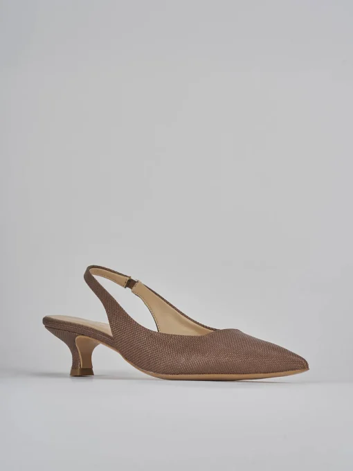 Décolleté e slingback tacco 4cm pelle testa