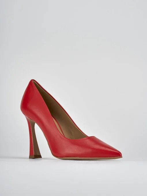 Décolleté e slingback tacco 9cm pelle rosso