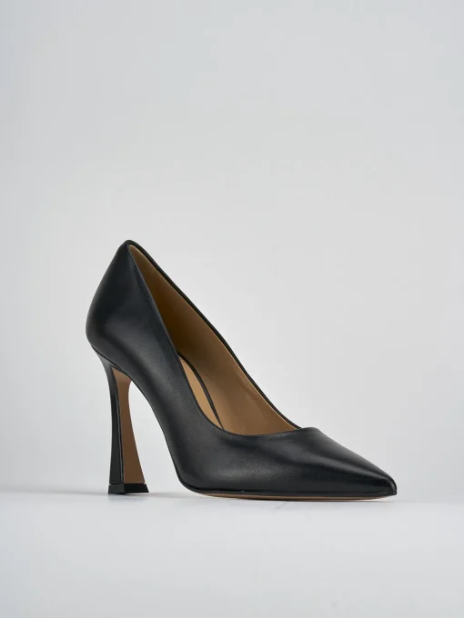 Décolleté e slingback tacco 9cm pelle nero